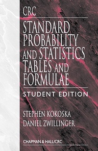 Enlarge image Cover: CRC Standard Probability and Statistics Tables and Formulae, Student Edition - CRC Press
