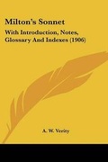 Cover: Milton's Sonnet - Kessinger Publishing