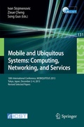 Cover: Mobile and Ubiquitous Systems: Computing, Networking, and Services - Springer