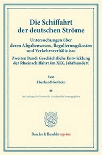 Abbildung von: Die Schiffahrt der deutschen Ströme. - Duncker & Humblot