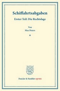 Abbildung von: Schiffahrtsabgaben - Duncker & Humblot