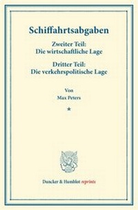 Abbildung von: Schiffahrtsabgaben - Duncker & Humblot