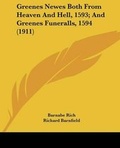 Cover: Greenes Newes Both From Heaven And Hell, 1593; And Greenes Funeralls, 1594 (1911) - Kessinger Publishing