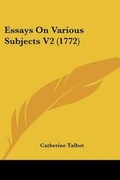 Cover: Essays On Various Subjects V2 (1772) - Kessinger Publishing