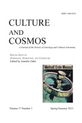 Cover: Culture and Cosmos Vol 17 Number 1 - Sophia Centre Press