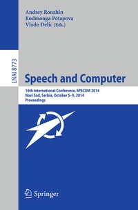 Enlarge image Cover: Speech and Computer - Springer