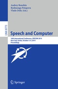 Cover: Speech and Computer - Springer