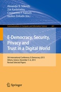 Cover: E-Democracy, Security, Privacy and Trust in a Digital World - Springer
