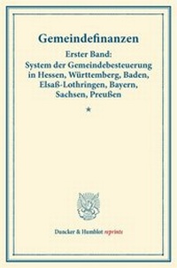 Abbildung von: Gemeindefinanzen. - Duncker & Humblot