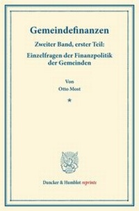 Abbildung von: Gemeindefinanzen. - Duncker & Humblot