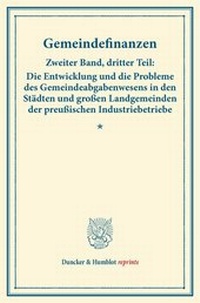 Abbildung von: Gemeindefinanzen. - Duncker & Humblot