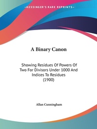Abbildung von: A Binary Canon - Kessinger Publishing
