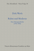 Cover: Ruhm und Moderne - Vittorio Klostermann Verlag