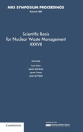 Cover: Scientific Basis for Nuclear Waste Management XXXVII: Volume 1665 - Materials Research Society
