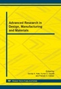 Cover: Advanced Research in Design, Manufacturing and Materials - Trans Tech Publications Ltd