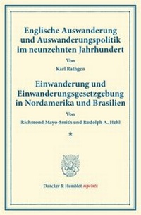 Abbildung von: Englische Auswanderung und Auswanderungspolitik - Duncker & Humblot