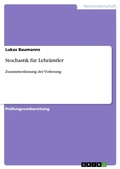Cover: Stochastik fuer Lehraemtler - GRIN Verlag