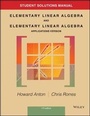 Cover: Student Solutions Manual to accompany Elementary Linear Algebra, Applications version, 11e - Wiley