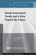 Cover: Needs Assessment: Trends and a View Toward the Future - Wiley