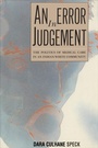 Cover: An Error in Judgement - Talonbooks