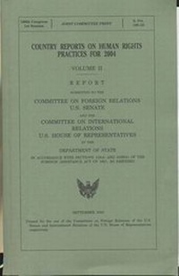 Enlarge image Cover: Country Reports on Human Rights Practices for 2004, V. 1 and 2 - National Defense University Press,U.S.