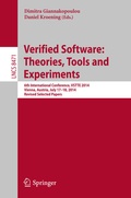Cover: Verified Software: Theories, Tools and Experiments - Springer