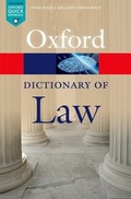 Cover: A Dictionary of Law - Oxford University Press