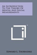 Cover: An Introduction to the Theory of Mental and Social Measurements - Literary Licensing, LLC