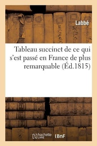 Enlarge image Cover: Tableau Succinct de CE Qui s'Est Passe En France de Plus Remarquable Depuis Le Premier Retour - Hachette Livre - BNF