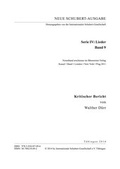 Cover: Neue Schubert-Ausgabe. Kritische Berichte / Lieder 9 - Internationale Schubert-Gesellschaft