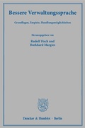 Cover: Bessere Verwaltungssprache. - Duncker & Humblot