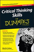 Cover: Critical Thinking Skills For Dummies - Wiley