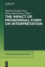 Cover: The Impact of Pronominal Form on Interpretation - De Gruyter Mouton