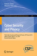 Cover: Cyber Security and Privacy - Springer