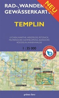 Abbildung von: Rad-, Wander- und Gewässerkarte Templin - grünes herz