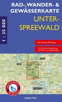 Abbildung von: Rad-, Wander- und Gewässerkarte Unterspreewald - grünes herz
