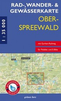 Abbildung von: Rad-, Wander- und Gewässerkarte Oberspreewald - grünes herz