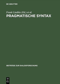 Enlarge image Cover: Pragmatische Syntax - De Gruyter