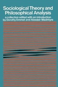 Cover: Sociological Theory and Philosophical Analysis - Macmillan