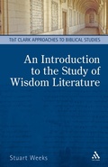 Cover: An Introduction to the Study of Wisdom Literature - T.& T.Clark Ltd