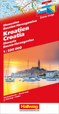 Abbildung von: Kroatien-Slowenien-Bosnien-Herzegowina Strassenkarte 1:500 000 - Hallwag
