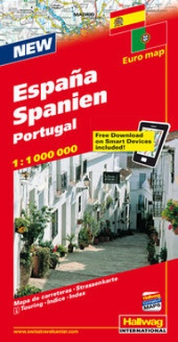 Abbildung von: Spanien / Portugal Strassenkarte 1:1 Mio. - Hallwag