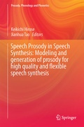Cover: Speech Prosody in Speech Synthesis: Modeling and generation of prosody for high quality and flexible speech synthesis - Springer
