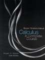 Cover: Student Solutions Manual Calculus: A Complete Course - Prentice Hall Canada