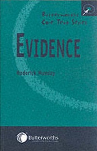 Enlarge image Cover: Evidence - Butterworths Law