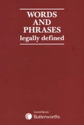 Cover: Words and Phrases Legally Defined: AND 1997 Supplement - Butterworths Law