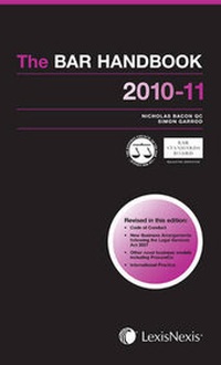 Enlarge image Cover: The Bar Handbook 2010-2011 - Butterworths Law