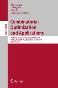 Enlarge image Cover: Combinatorial Optimization and Applications - Springer