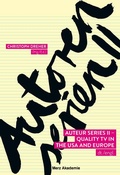 Cover: Autorenserien II / Auteur Series II - Brill Deutschland