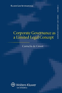 Abbildung von: Corporate Governance as a Limited Legal Concept - Kluwer Law International